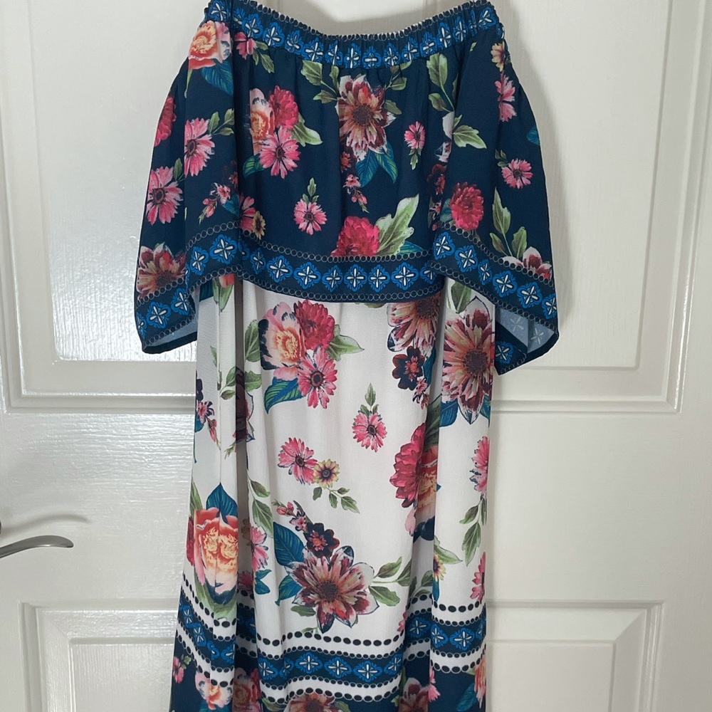 Strapless floral dress